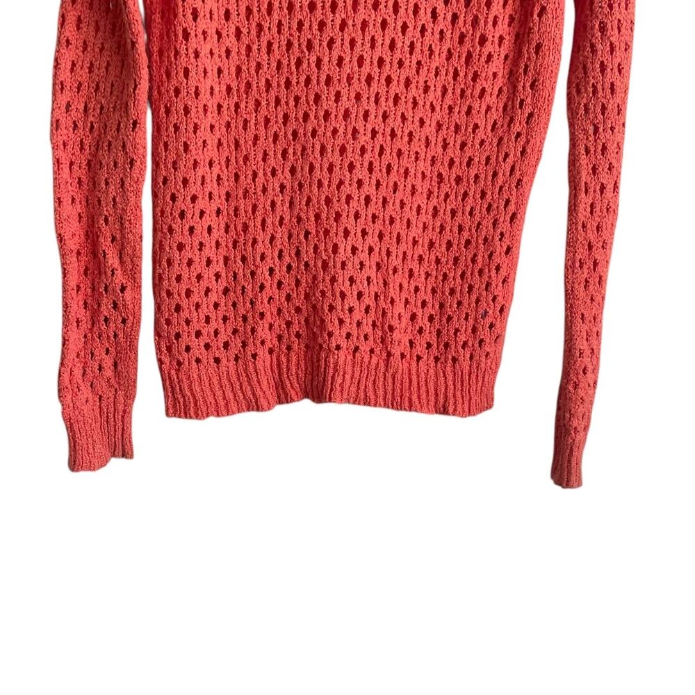 Olive & Oak Women Sweater S Orange Open Knit Beachy Coastal‎ Boho Cottage Chic - Picture 6 of 10